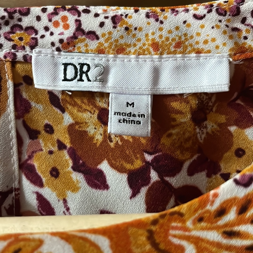 DR2 Floral Blouse - Burgundy and Mustard - Picture 3 of 7